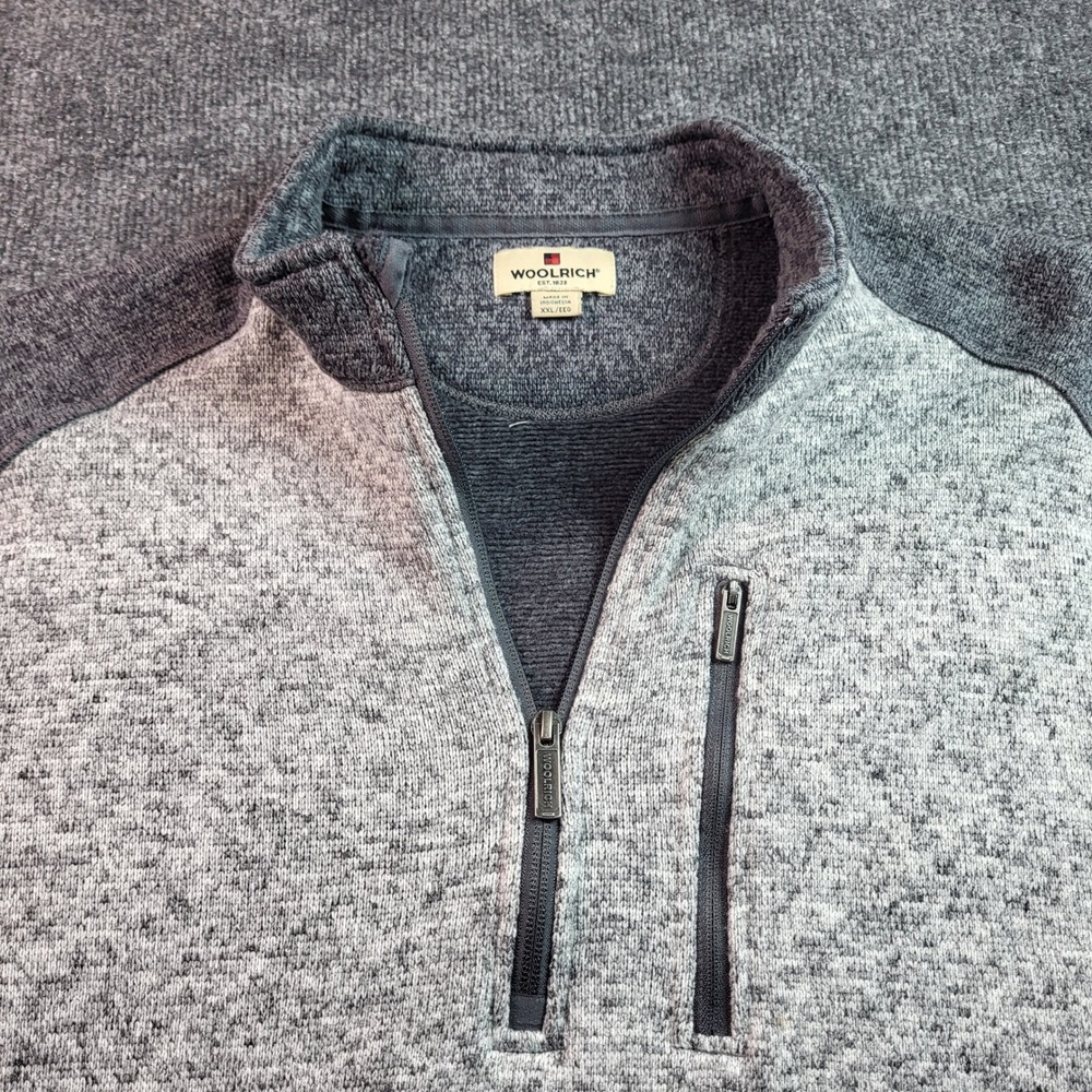 Woolrich Mens XXL Gray 1/4 Zip Pullover Sweater Long Sleeve Mock Neck